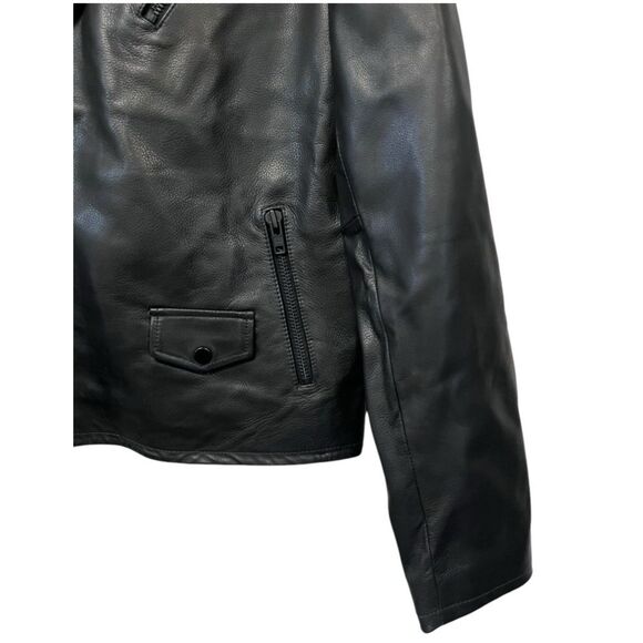 NWT Treasure & Bond | Black 100% Leather Biker Jacket XL - Picture 3 of 10
